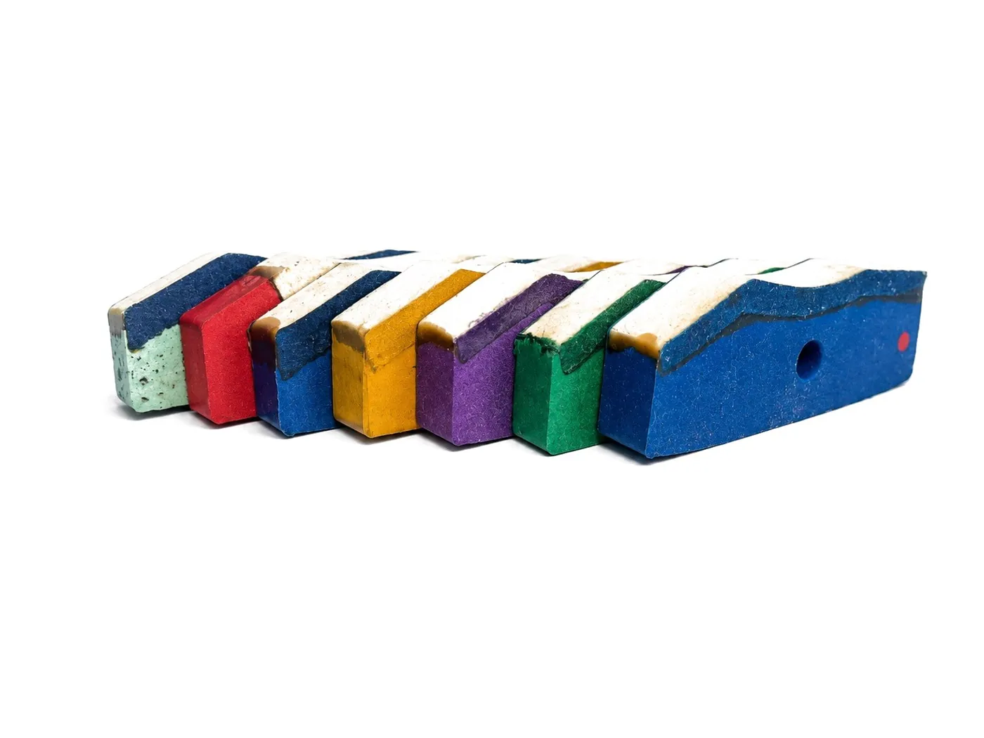 Sellos de hule de colores con fieltro